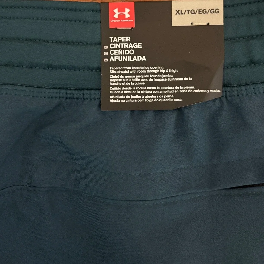 Under Armour Mens Tapered Leg Athletic Training Pants Teal‎ Blue XL NWT - Picture 8 of 10